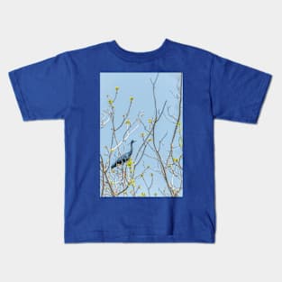 Little Blue Heron in the Treetop Kids T-Shirt